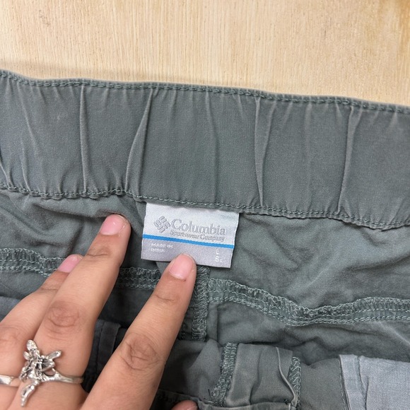 Columbia Swim Shorts Mens Large Green Elastic Waist Drawstring Trunks Pockets - Picture 3 of 11